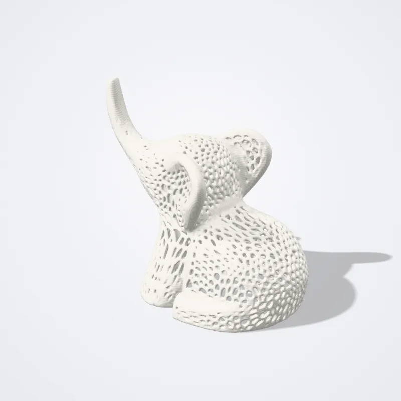 Elefante Voronoi impreso en 3D