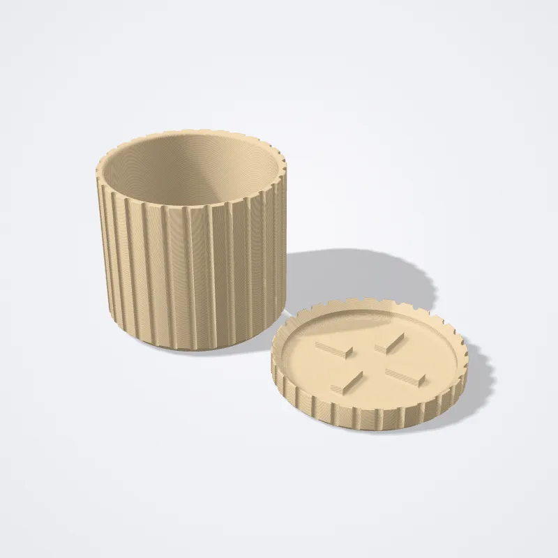 Maceta Ranurada con Platito impreso en 3D