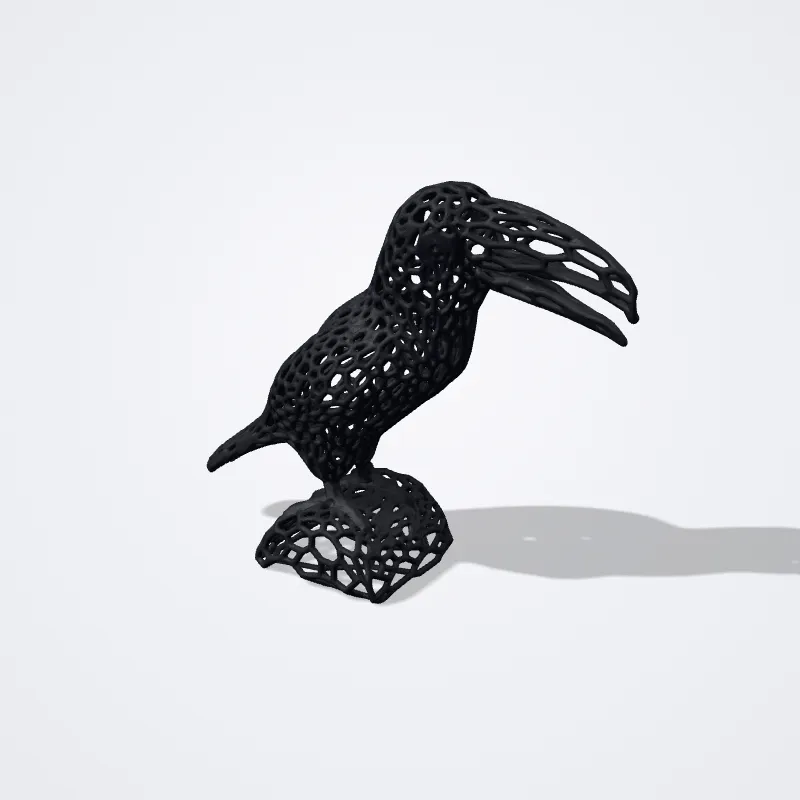 Tucán Voronoi impreso en 3D