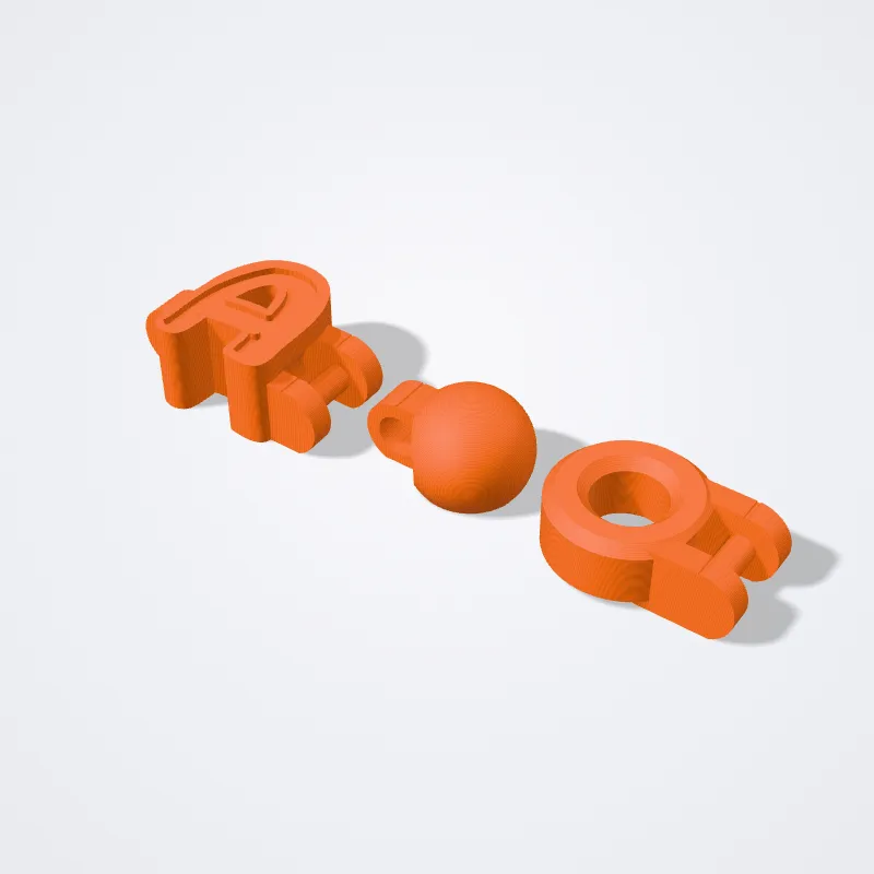 Llavero Nombre Flexible impreso en 3D